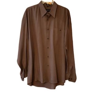 Visivo‎ Mens Brown Micro Houndstooth Long Sleeve Buttondown Shirt Size Large
